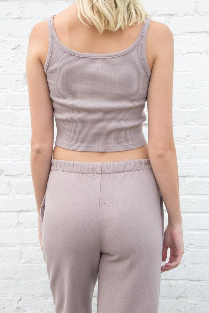 Debardeur Brandy Melville Beyonca Crop Violette | BUW-19177432